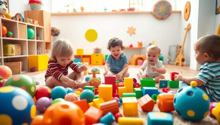 A vibrant playroom with various sensory toys displayed, encouraging multi-sensory engagement for children.
